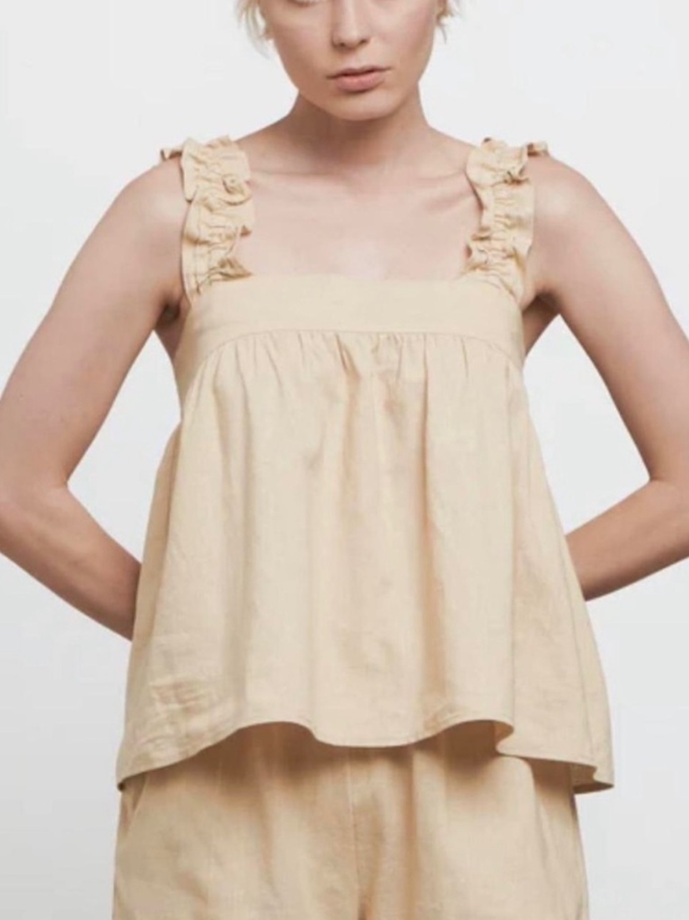 Bare by Charlie Holiday💥2 PACK💥 Hemp Cotton Babydoll Tops Oatmeal & Rose Sz S